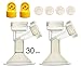 30 mm 2xOne-Piece Extra Large Breastshields w/Valves and Membranes for Medela Breast Pumps; Replacement to Medela PersonalFit 30 Breastshield and Personal Fit Connector; Made by Maymom