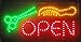 Ultra Bright LED Neon Animated Hair Cut Salon Open Sign for Business w/Power & Animation On/Off (Open/Scissors/Comb)