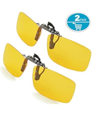 Clip-on Sunglasses, Splaks Unisex Polarized Frameless Rectangle Lens Flip Up Clip on Prescription Sunglasses Eyeglass...