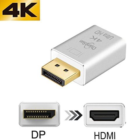 DP to HDMI, ChampSun the Smallest Gold Plated DisplayPort to HDMI 4K@30Hz HDTV Adapter Converter Male to Female with Audio (Silver)