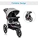 Costzon Baby Jogger Stroller, All Terrain Lightweight Fitness Jogging Stroller w/Parental Cup Phone Holder, Free Tractive Webbing, Large Storage Basket (Gray)