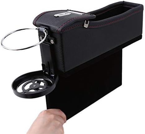 WEILYDF Car Storage Box Multi-Functional Leather Car Seat Organizer Simple Cup Coin USB Charging Line Storage Container Car Seat Gap Filler Organizer Box,Passenger Side
