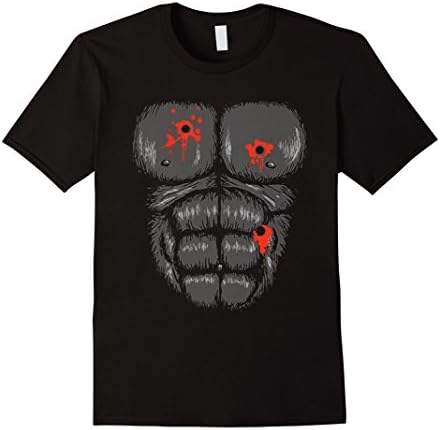 Mens Gorilla Halloween 2017 - Gunshot Gorilla Chest T-Shirt 2XL Black