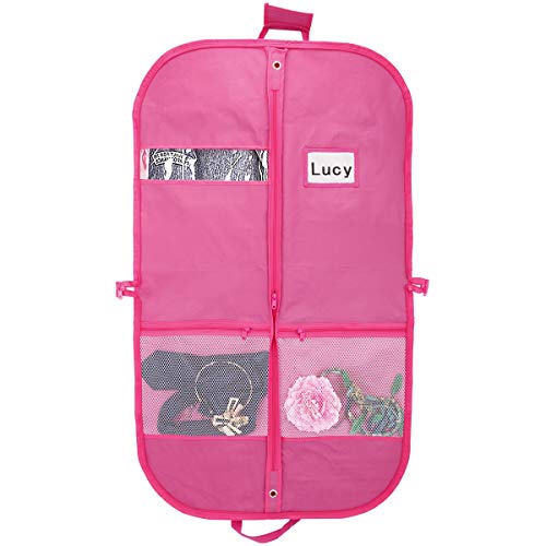 Kernorv Pink Garment Bags for Dance Costumes Waterproof and Breathble 40" Dance Garment Bags with Zipper Pockets for Dance Costumes, Dress, Suit, Travel (Set of 2) - Thumbnail 7