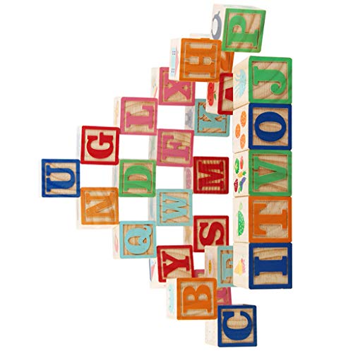 Pstars Wooden Learning Puzzle Letters Teaching Educational Building Blocks Kids Toys Cultivating Baby's Hands, Eyes, Brain Coordination Ability