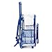 K-Cliffs Rolling Clear Backpack Heavy Duty Bookbag Quality See Through Workbag Travel Daypack Transparent School Book Bags with Wheels Royal Blue