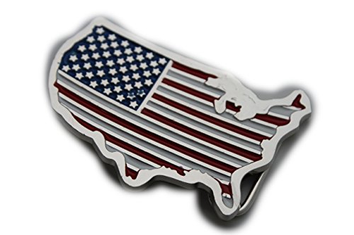 TFJ Men Fashion Belt Buckle Western Metal United States America Flag Continent