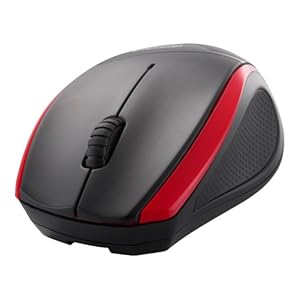 iBUFFALO 無線(2.4GHz)BlueLEDマウス 3ボタンタイプ レッド BSMBW08RD