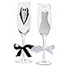 Mr and Mrs Champagne Glasses for Bride and Groom Wedding and Engagement Flutes Set by Gift Boutique