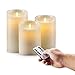 AIR ZUKER D-Cell Flameless Candles Dancing Flame Wax Pillar LED Candle, 500 Hours Lighting, Use D-Cell Battery[not-Included], 3 Pieces