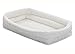 MidWest Homes for Pets XL QuietTime Double Bolster Pet Bed, White Plush 48-Inch Crate Mat with Stacked Bolsters, Machine Washable, Secure Fit with Elastic Straps