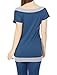 Allegra K Women's Boat Neck Batwing Sleeves Color Block Tunic Top M Grey