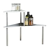 Cook N Home 2-Tier Corner Storage Shelf, Stainless Steel (Kitchen)
