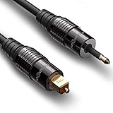 FosPower (25 Feet) 24K Gold Plated Toslink to Mini Toslink Digital Optical S/PDIF Audio Cable with Metal Connectors & Strain-Relief PVC Jacket