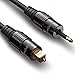 FosPower (25 Feet) 24K Gold Plated Toslink to Mini Toslink Digital Optical S/PDIF Audio Cable with Metal Connectors & Strain-Relief PVC Jacket