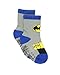 Batman Boy's 6 pack Socks with Grippers (2T-3T, Black/Multi)
