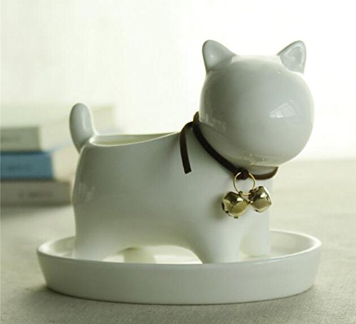 Youfui Cute Succulent Planter Animal Shaped Flower Pot Decor for Home Office Desk (Dog)