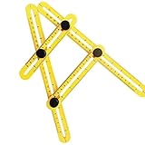 Mulgro Multi Angle Folding Ruler General Angle Measuring template Tool Measures All Angles and Forms For Carpenter ,Tiler,Builders ,Craftsmen,Yellow (Misc.)