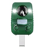 Cat Repeller Animal Repellent, Solar Powered Ultrasonic Repellent Rechargeable Outdoor Waterproof Motion Activated Strobe Lights, Dog Repeller Squirrel Raccoon Deer Repellent for Garden Yard Lawn