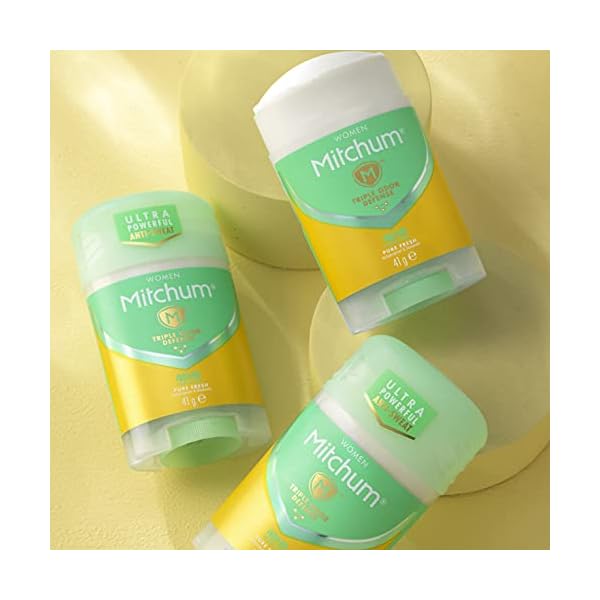 Mitchum Women Triple Odor Defense 48HR Protection Deodorant Stick & Antiperspirant (41g) Pure Fresh, Dermatologist…