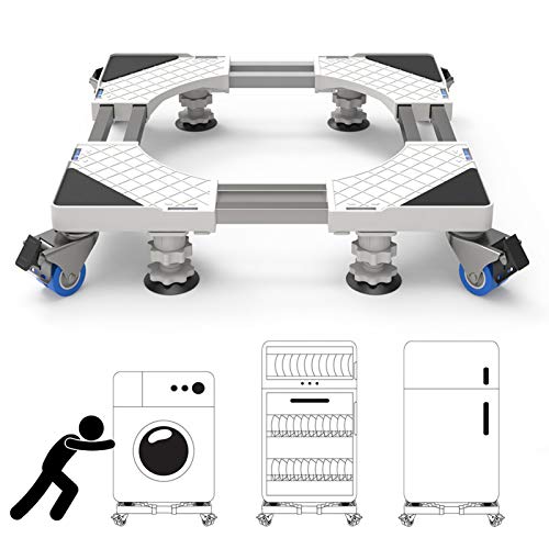 SEISSO Mobile Dolly Washer Dryer Stand with 4 Double Locking Wheels 4