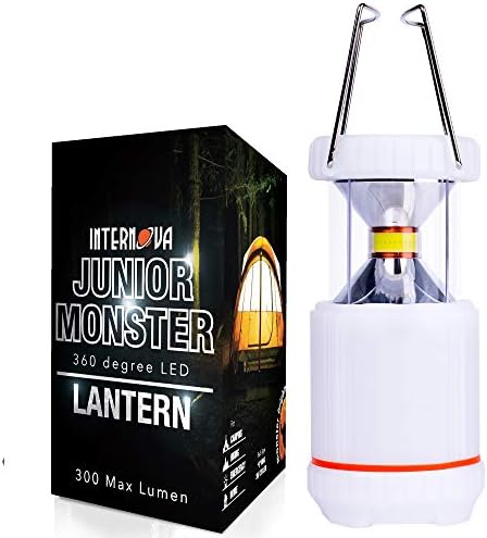 Internova Junior Monster Camping Lantern - Ultra Bright Unique Glow Mode with ARC 360 Degree LED - Backpacking - Hiking - Home - (Himalayan White)