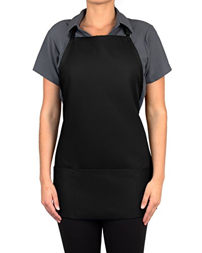 6 Black+Adjustable+Bib+Apron+Pocket