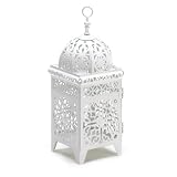 Gifts & Decor White Scrollwork Candleholder Lantern