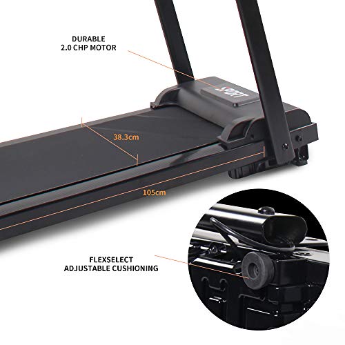 OUTDOOR DIAMOND 50\'\'Folding Treadmill Easy Assembly Fitness Motorized Running Machine LCD Display Hi-Fi Audio 2.0 HP Power-Low Noise for Home Use with Massager Belt