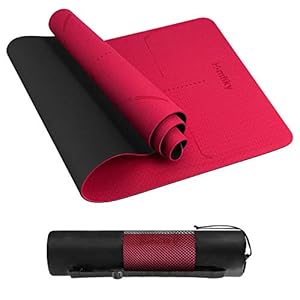 Yoga Mat, NonSlip TPE Exercise Mat Eco-Friendly for Women & Men’s Home Fitness with Carrying Bag and Strap-Workout Mat for Yoga, Pilates and Gymnastics (183 * 62 * 0.6cm)