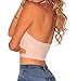 Shawhuwa Womens Sexy Crisscross Cut Out Halter Crop Top Clubwear M Apricot