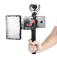 Zecti Metal Phone Tripod Mount with Cold Shoe, Cellphone Clip Adapter with Both 1/4 and 3/8 Screw Holes Mount Samsung, BLU, Motorola, Huawei, Honor, Essential, LG, Asus