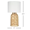 Amazon Brand – Stone & Beam Contemporary Rattan Table Lamp, LED Bulb Included, 22"H, Natural Tan