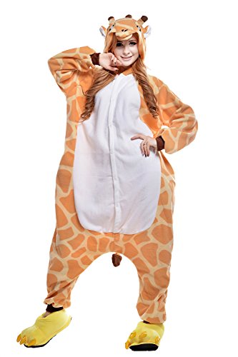 Newcosplay Adult Unisex Cow Zebra Kangaroo Giraffe Onesie Pajamas Costume