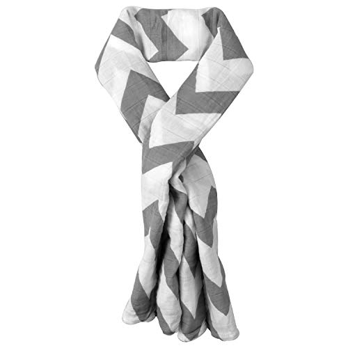 Swaddle Blankets for Baby,100% Cotton Muslin 47 x 47 inch Baby Blankets Cloth Diapers for Wrapping and Swaddling Infants (Grey Waves)