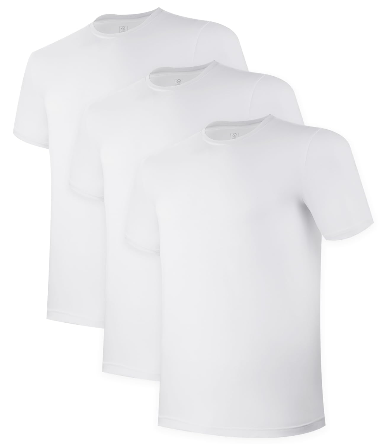 BAMBOO COOL Men's Undershirt Moisture-Wicking T-Shirts Stretch Crewneck Soft Tees for Men,3 Pack