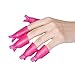 10PC Plastic Nail Art Soak Off Cap Clip UV Gel Polish Remover Wrap (Hot Pink)