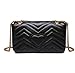 Quilted Purse Gold Metal Letters Shoulder Bag Leather Crossbody Lattice Handbag for Women &Girls Fashion (Large Black)