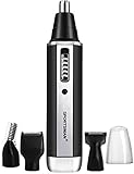 Sportsman Nose Hair Trimmer, Professional Ear Hair Trimmer/Beard Trimmer/Sideburns Trimmer/Eyebrow Trimmer 4 in 1 Rechargeable Stainless Steel Waterproof Blade Personal Trimmer Kit for Men and Women