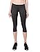 BALEAF Women's Yoga Pants Workout Capris Leggings Pockets Mid Waist Crop Athletic Running Tights Black Grey M