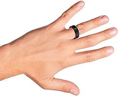 Plain Simple Beveled Edge Black Couples Titanium