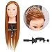Training Mannequin, Luckyfine 24'' Natural Golden Super Long Hair Mannequin Hairdressing Head, Synthetic Hair Styling Head with Clamp, Model Head for Makeup, Hair Hairdressing, Jewelry Display