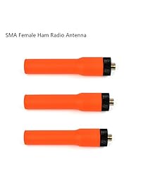 twayrdio SMA Hembra UHF VHF 144/430MHz de hule Stubby Handheld Antena para radio Baofeng BF-888S bf-uv5r BF-UV5RA Kenwood TK-360 TK-370, Anaranjado