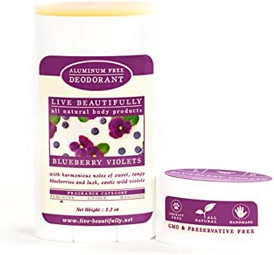 Live Beautifully Natural Deodorant - Blueberry Violets - Aluminum Free