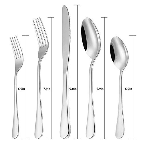 image for Silverware Set 20-Piece, Wildone Stainless Steel Flatware Cutlery Set 