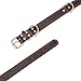 DAIHAQIKO Leather Dog Collar Genuine Leather Alloy Hardware Double D-Ring Dual Stitching 3 Best for Medium Large and Extra Large Dogs (L, Brown)thumb 2