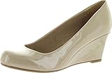 Forever Link Women's DORIS-22 Patent Round Toe Wedge Pumps