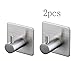 Towel Hook Self Adhesive SUS 304 Stainless Steel Brushed Nickel Bathroom Kitchen Robe Organizer (2-Pack)