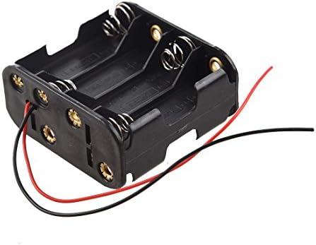 Haude Caja Soporte Negro para 8 Baterias AA (12v), Fijar con Clip: Amazon.es: Electrónica