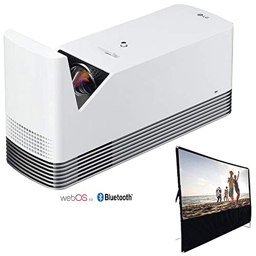 LG HF85JA Ultra Short Throw Laser 1080p FHD Smart Home Theater Projector - White w/RCA RPJ123 100